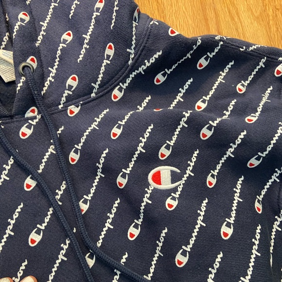 Champion All Over Print Cropped Hoodie - Picture 5 of 7